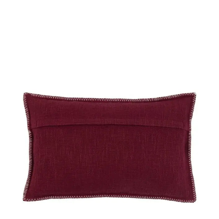 Heritage Noel Embroidered Cushion - Merlot