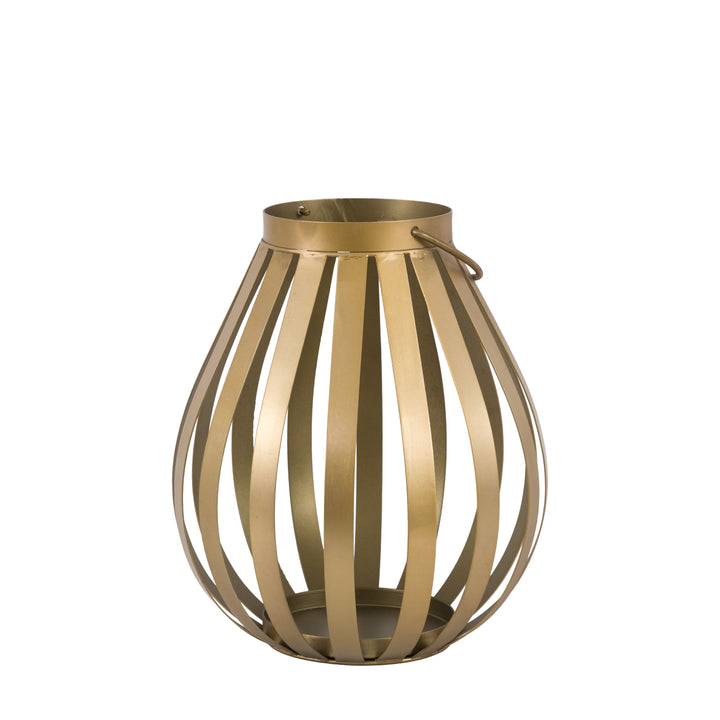 Metal Bulb Lantern - Gold Large
