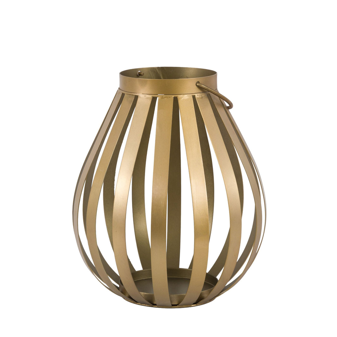 Metal Bulb Lantern - Gold Small