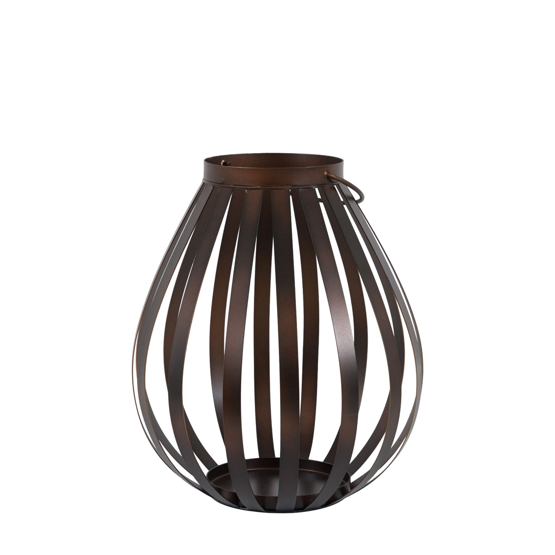 Metal Bulb Lantern - Brown Large