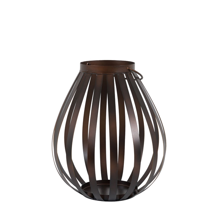 Metal Bulb Lantern - Brown Large
