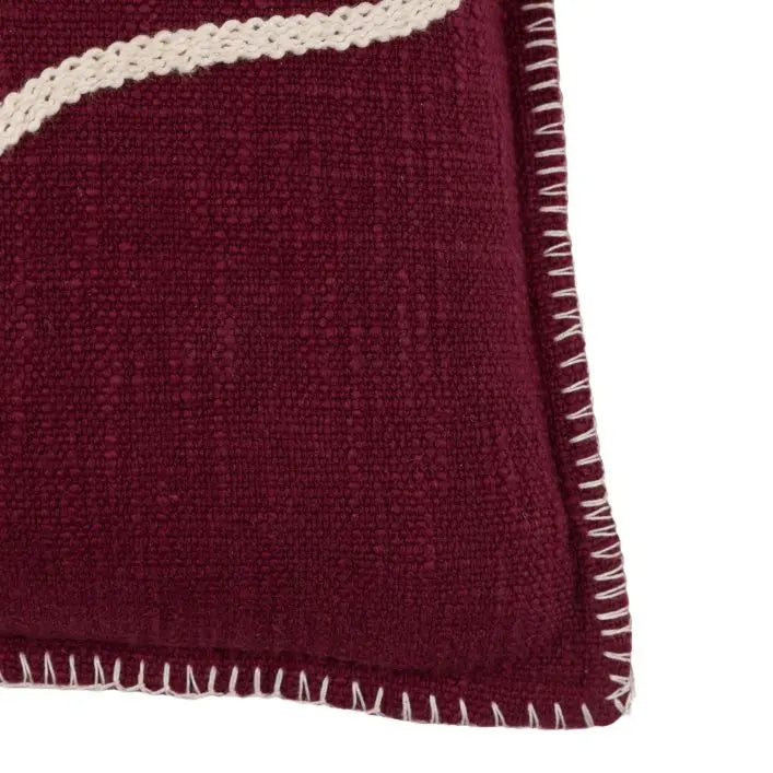 Heritage Noel Embroidered Cushion - Merlot