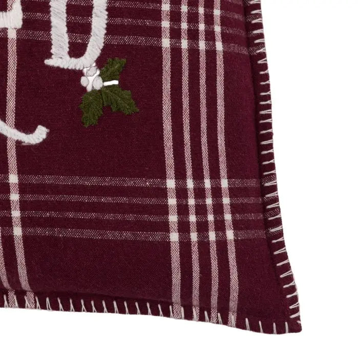Heritage Joy To The World Cushion - Merlot