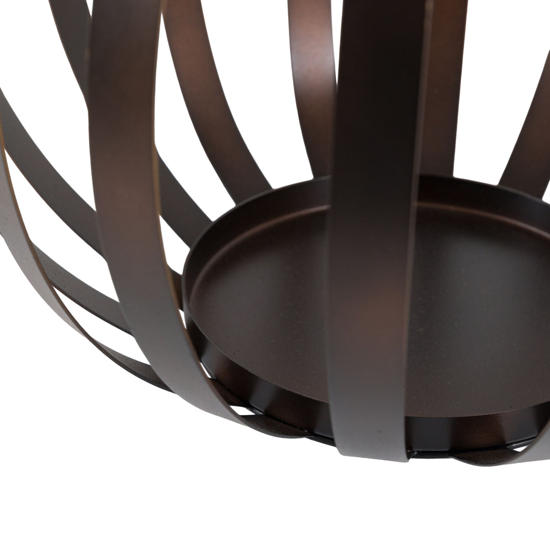 Metal Bulb Lantern - Brown Large