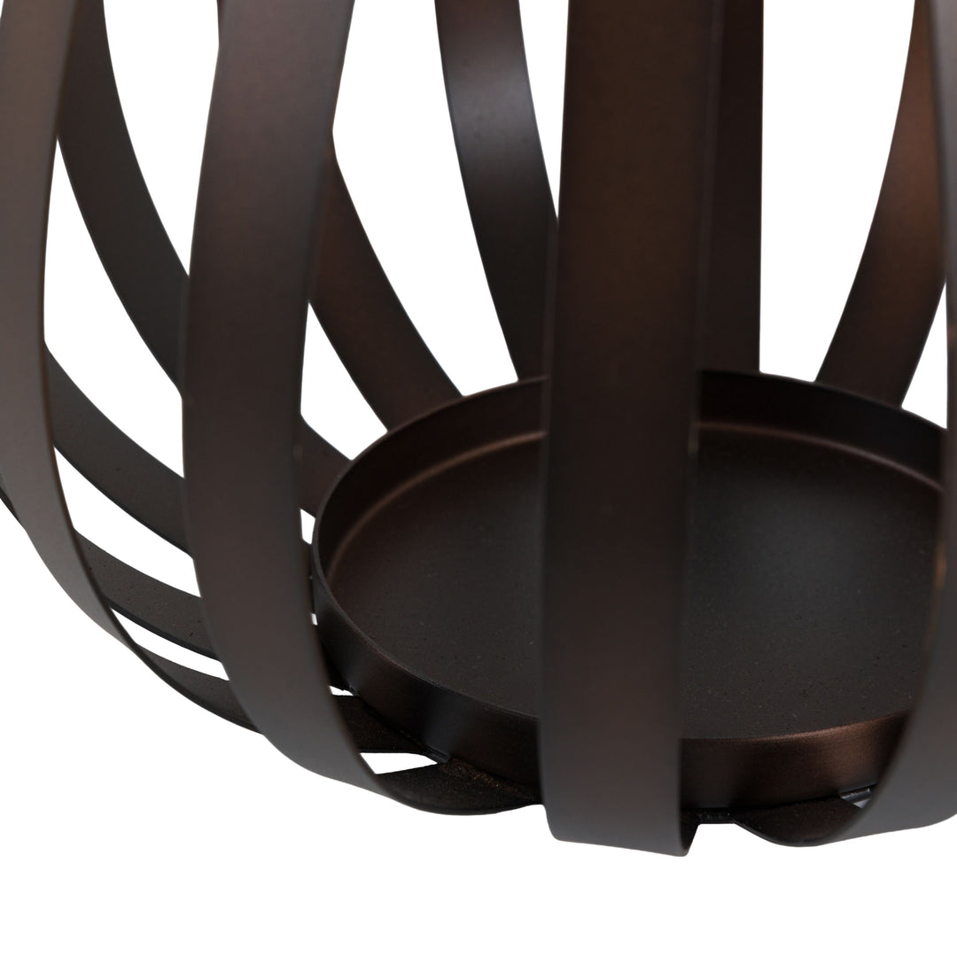 Metal Bulb Lantern - Brown Small