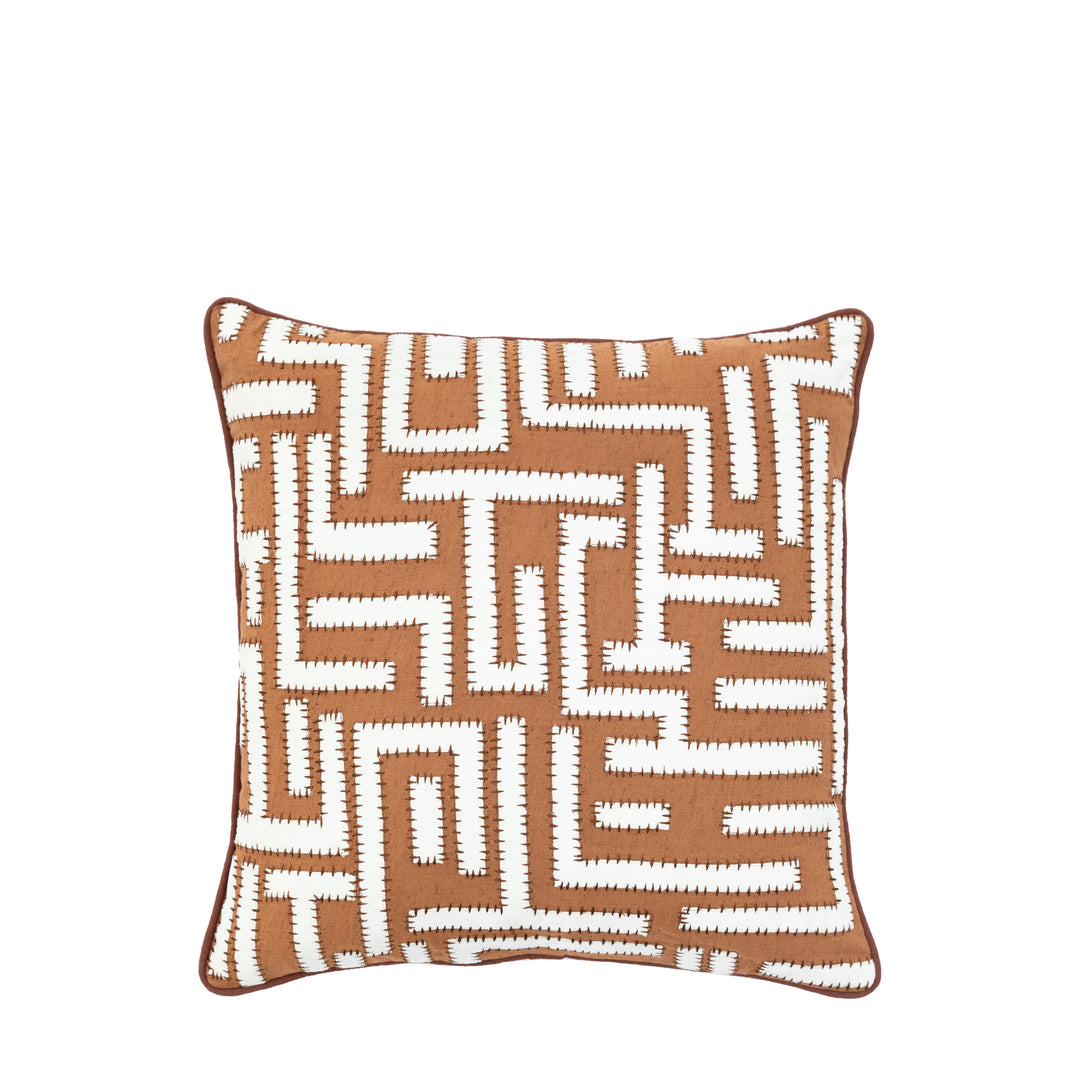 Oskar Applique Cushion - Apricot