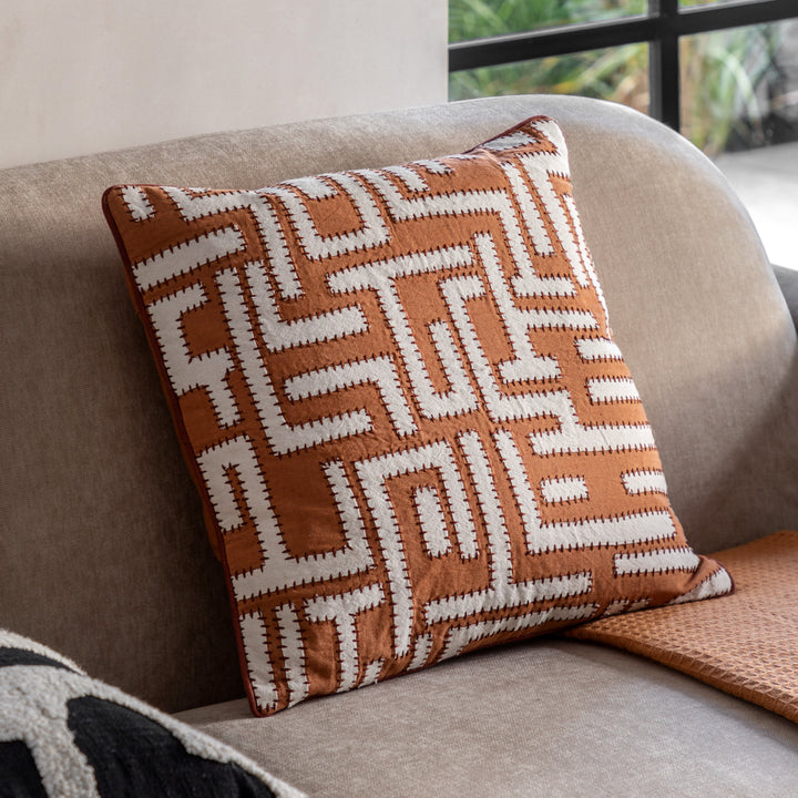 Oskar Applique Cushion - Apricot