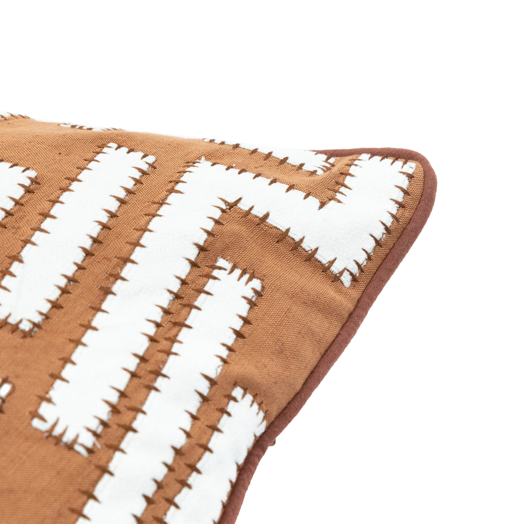 Oskar Applique Cushion - Apricot