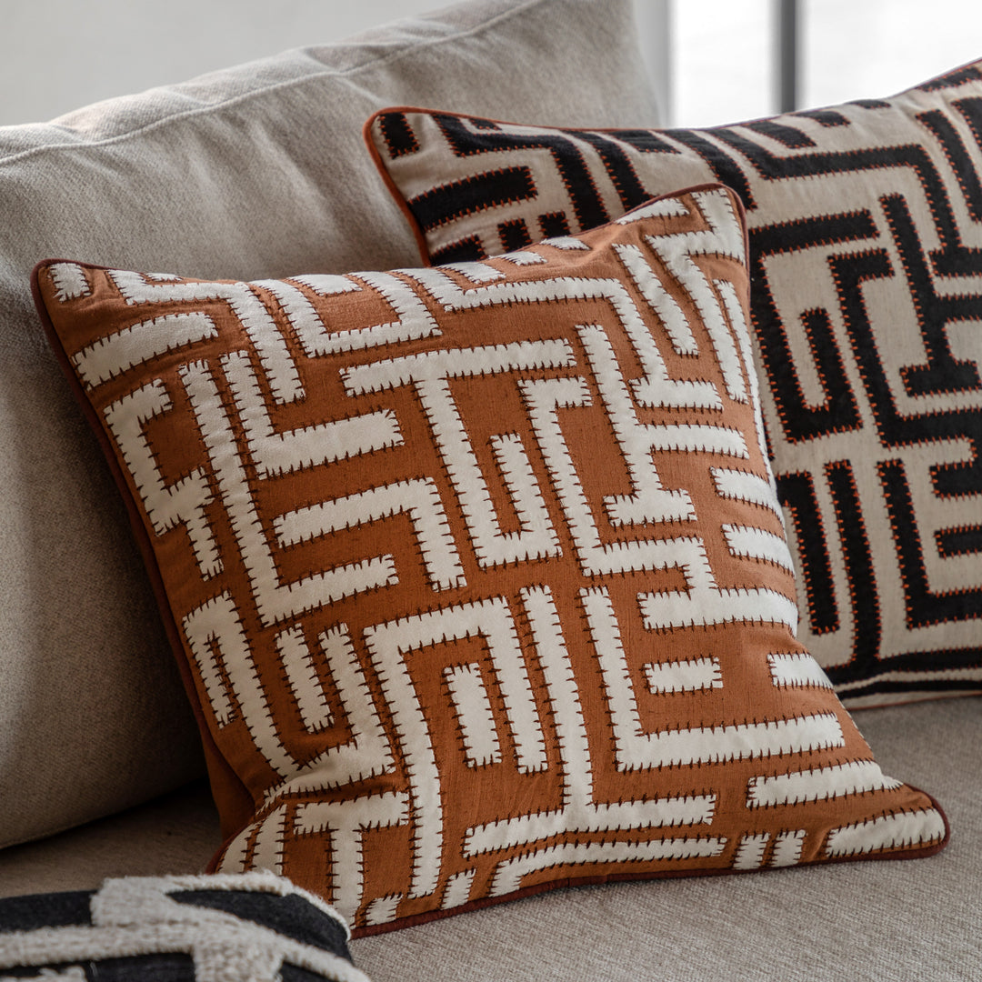 Oskar Applique Cushion - Apricot
