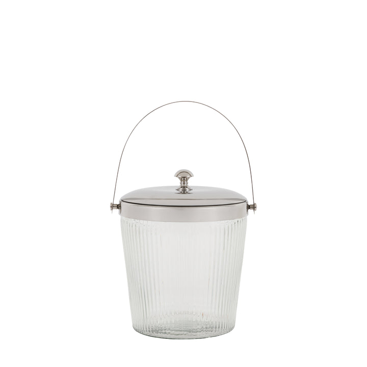 Fluted Glass Ice Bucket