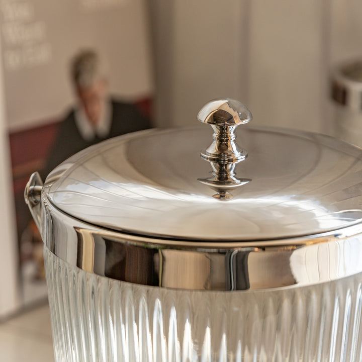 Fluted Glass Ice Bucket