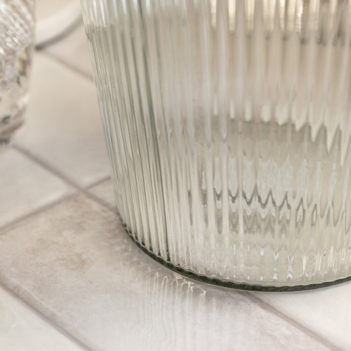 Fluted Glass Ice Bucket