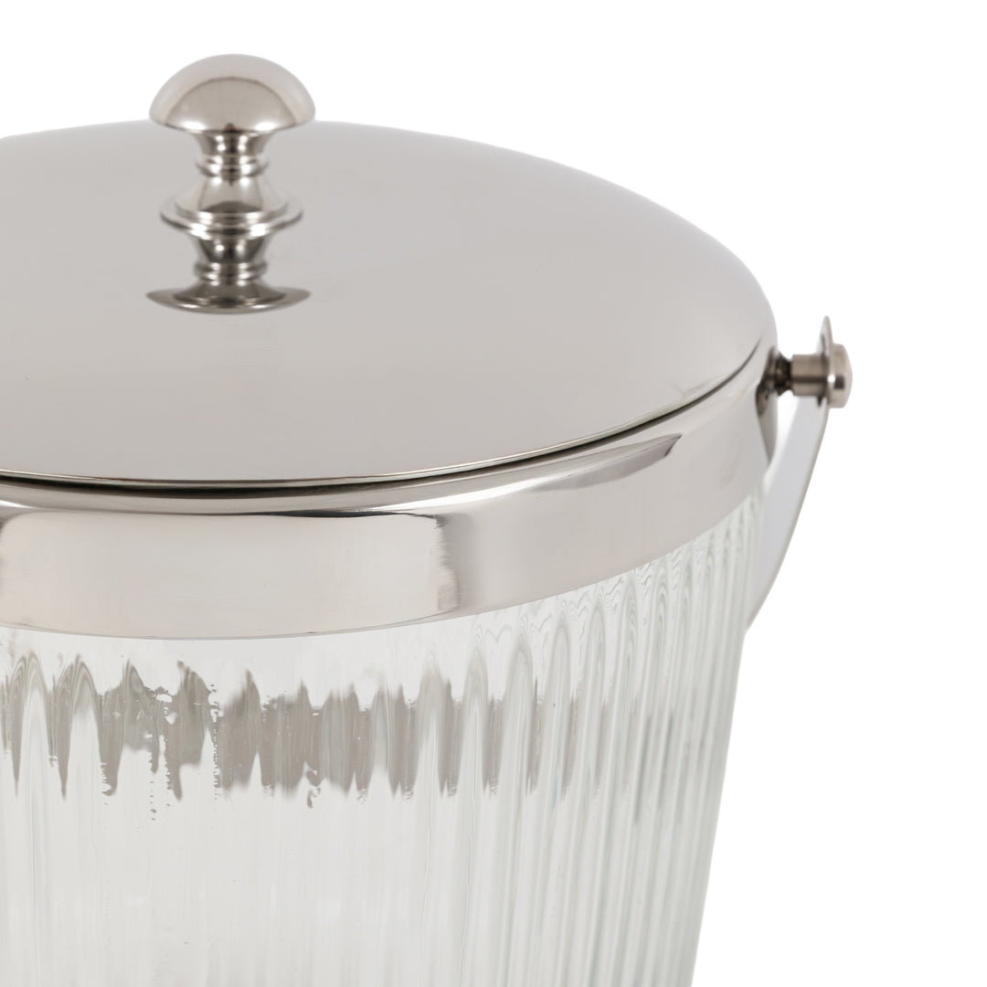 Fluted Glass Ice Bucket