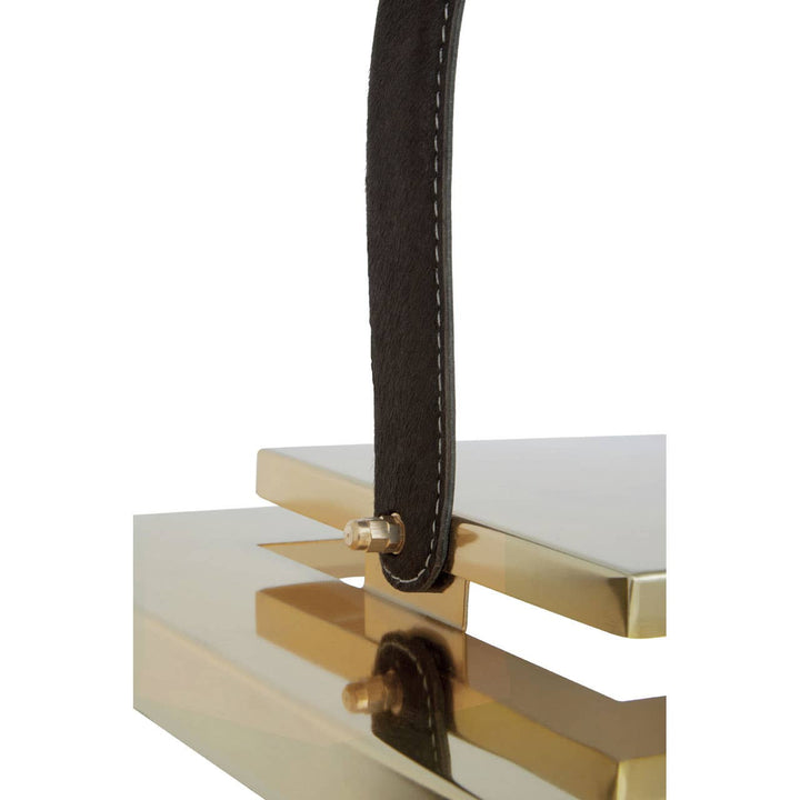 Herber Gold Finish Lantern with Leather Handle - Large