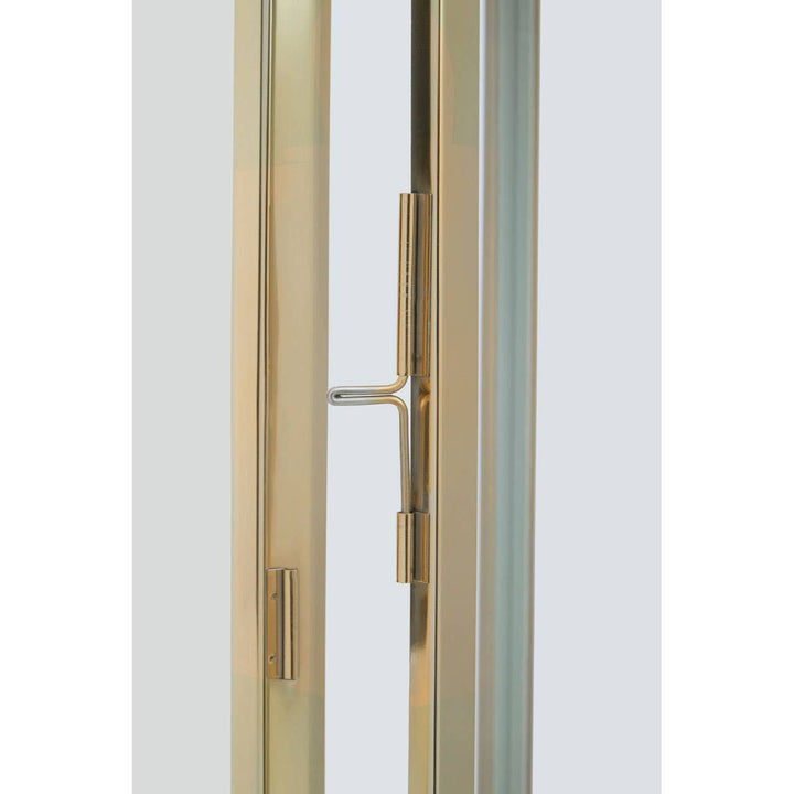 Herber Gold Finish Lantern with Leather Handle - Large