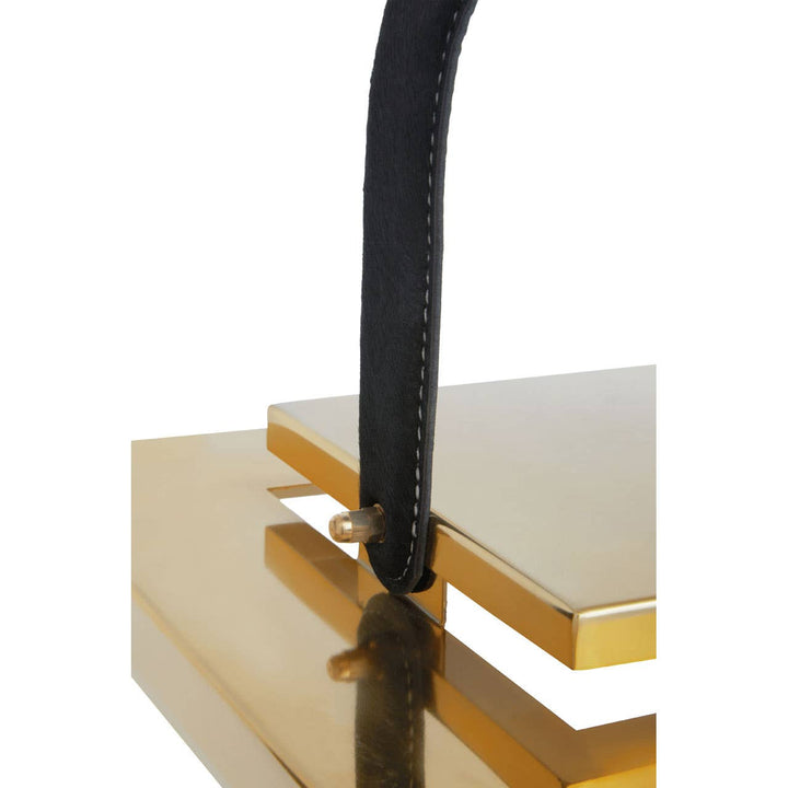 Herber Gold Finish Lantern with Leather Handle - Small