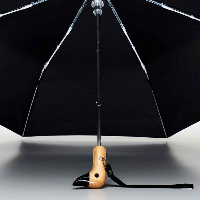 Black Compact Eco-Friendly Duck Umbrella