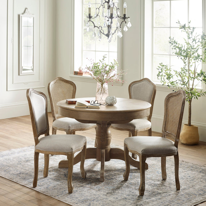 Camille Round Extending Dining Table - Limed Oak