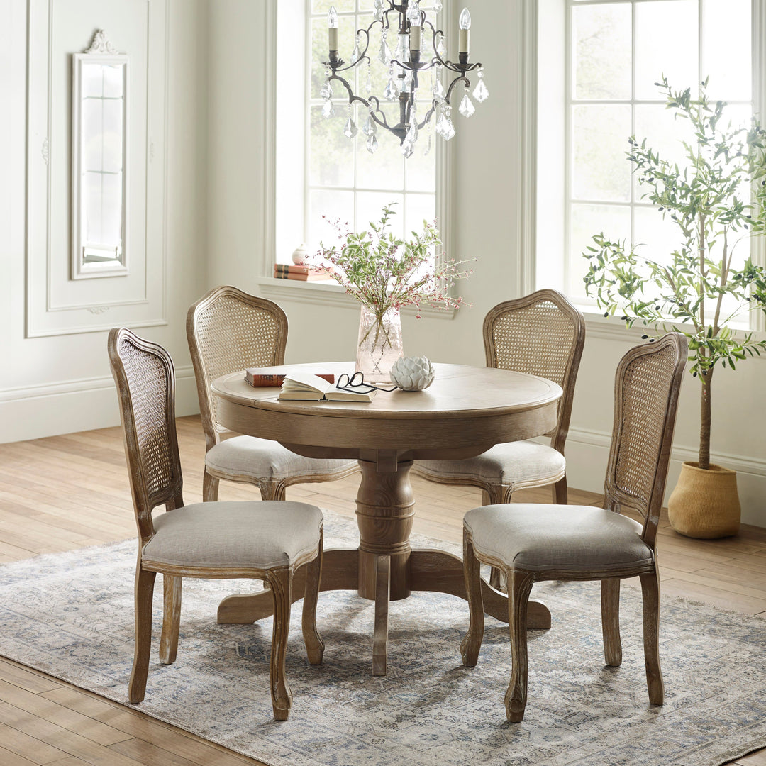 Camille Round Extending Dining Table - Limed Oak