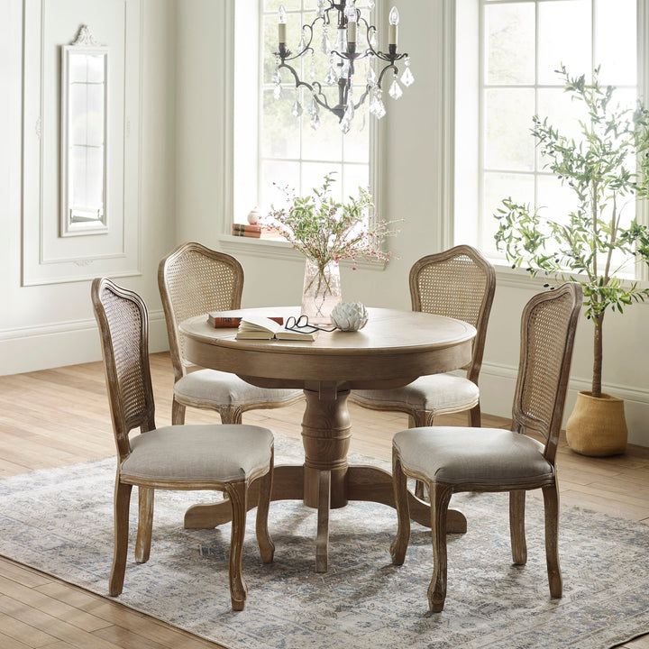 Camille Round Extending Dining Table - Limed Oak