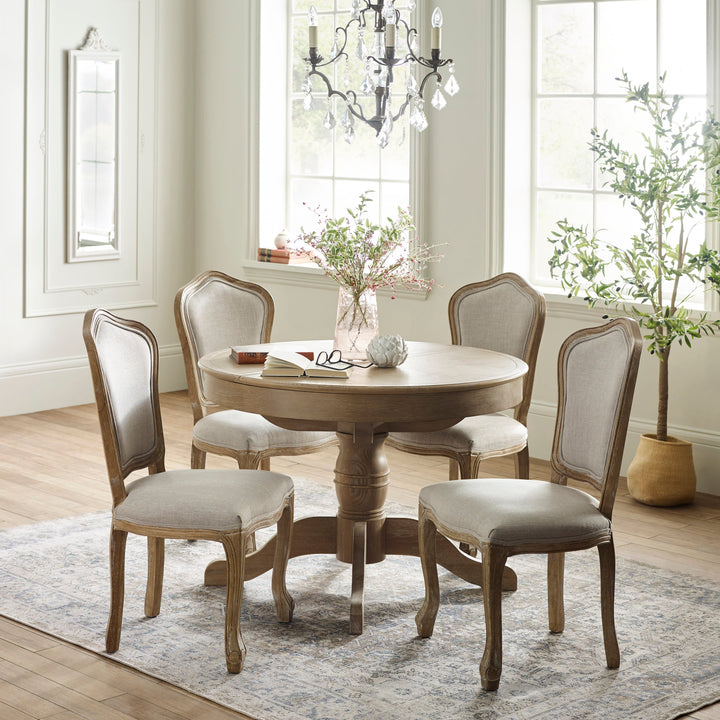 Camille Round Extending Dining Table - Limed Oak