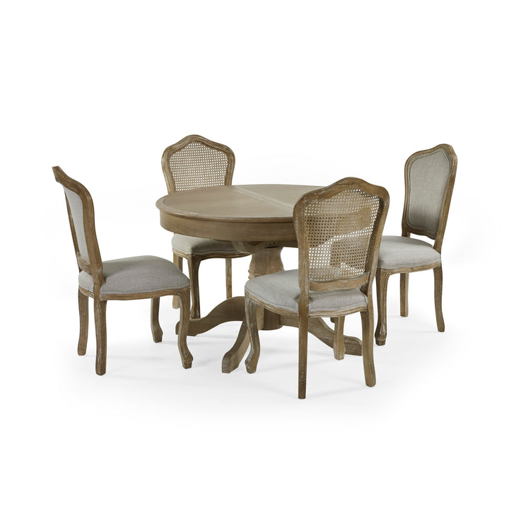 Camille Round Extending Dining Table - Limed Oak