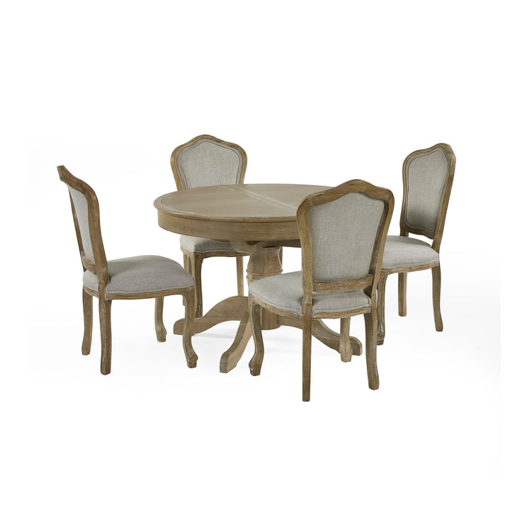 Camille Round Extending Dining Table - Limed Oak
