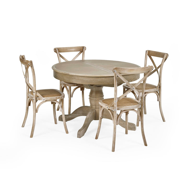 Camille Round Extending Dining Table - Limed Oak