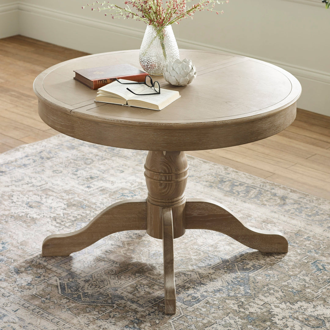 Camille Round Extending Dining Table - Limed Oak