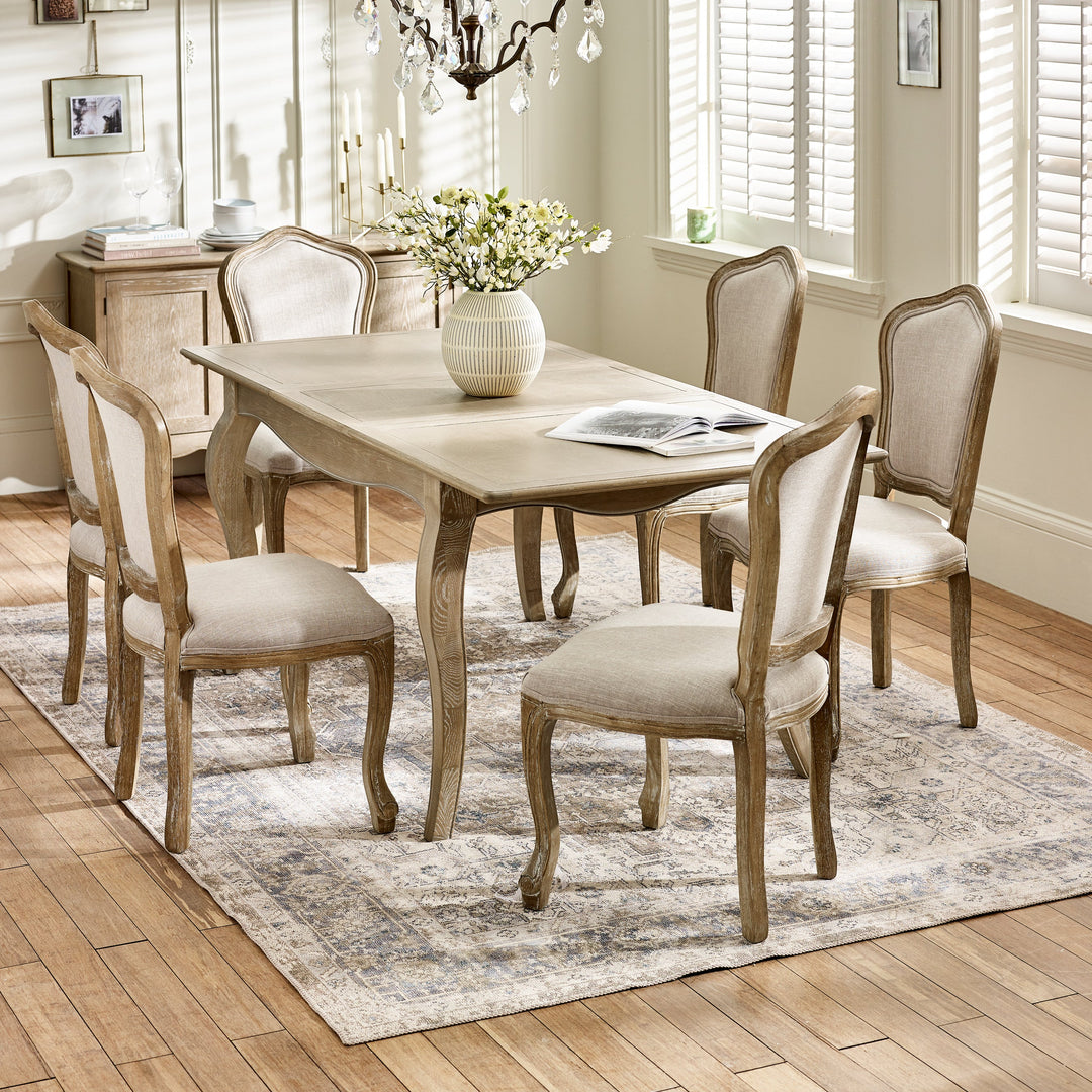 Camille Rectangular Extending Dining Table - Limed Oak