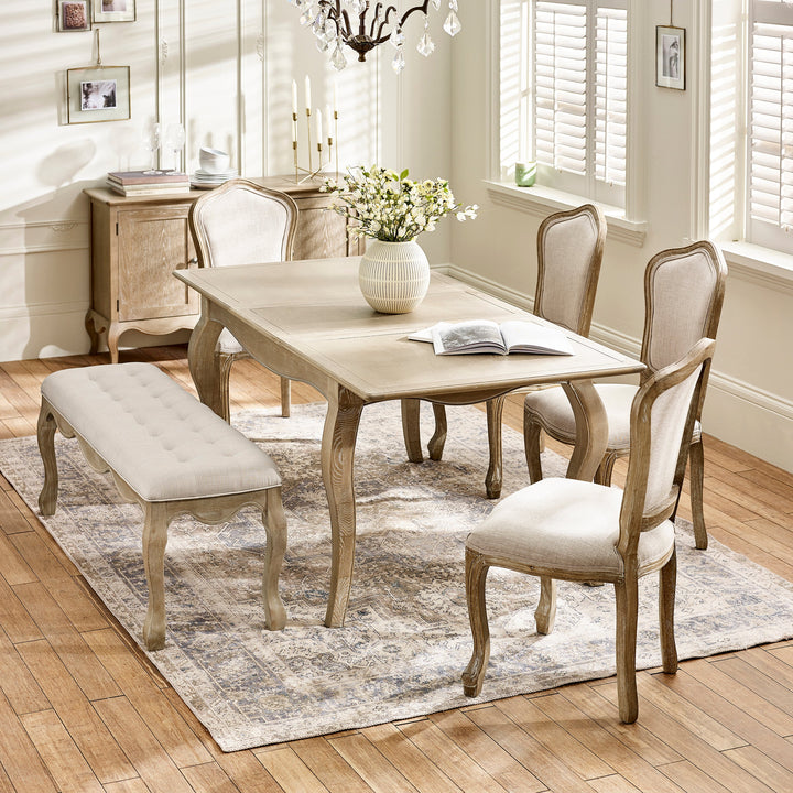 Camille Rectangular Extending Dining Table - Limed Oak