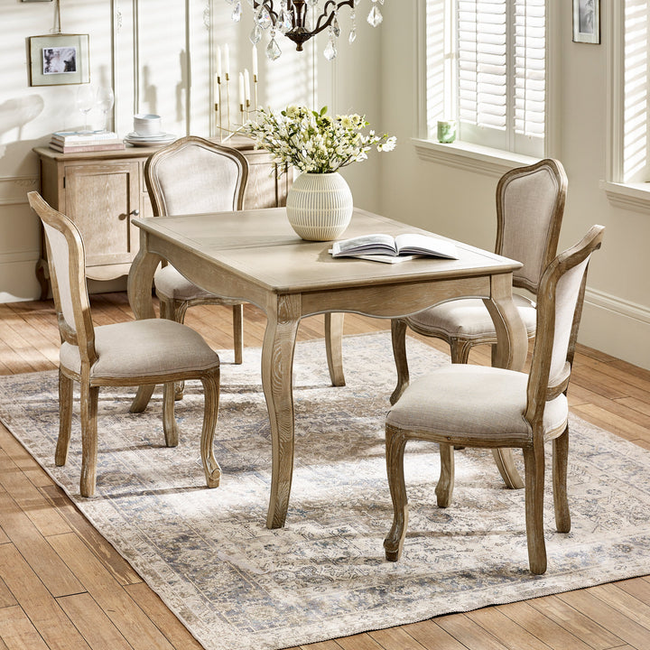Camille Rectangular Extending Dining Table - Limed Oak
