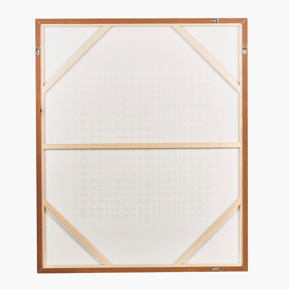 Natural Grid Design Framed Canvas