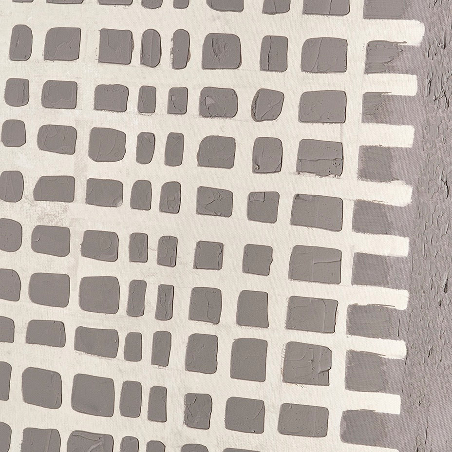 Natural Grid Design Framed Canvas