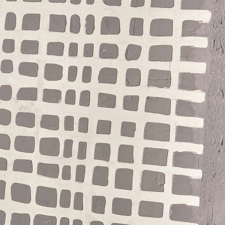 Natural Grid Design Framed Canvas