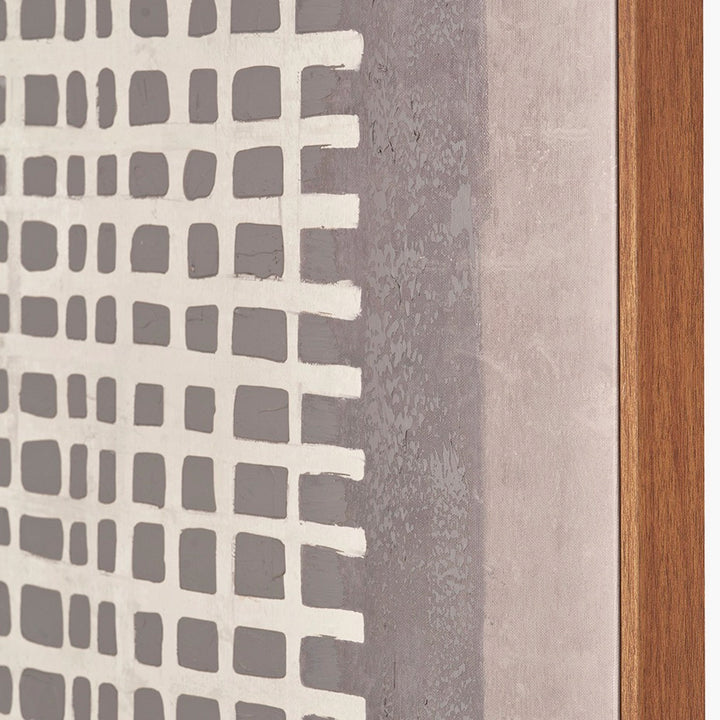 Natural Grid Design Framed Canvas
