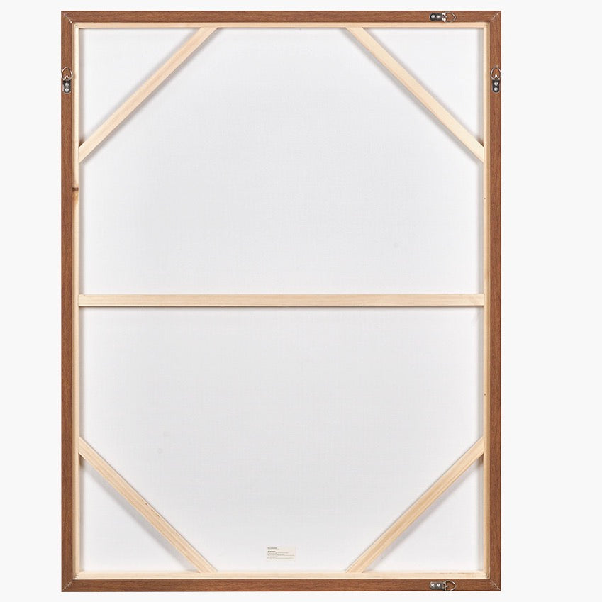 Natural Linear Design Framed Canvas - Brown