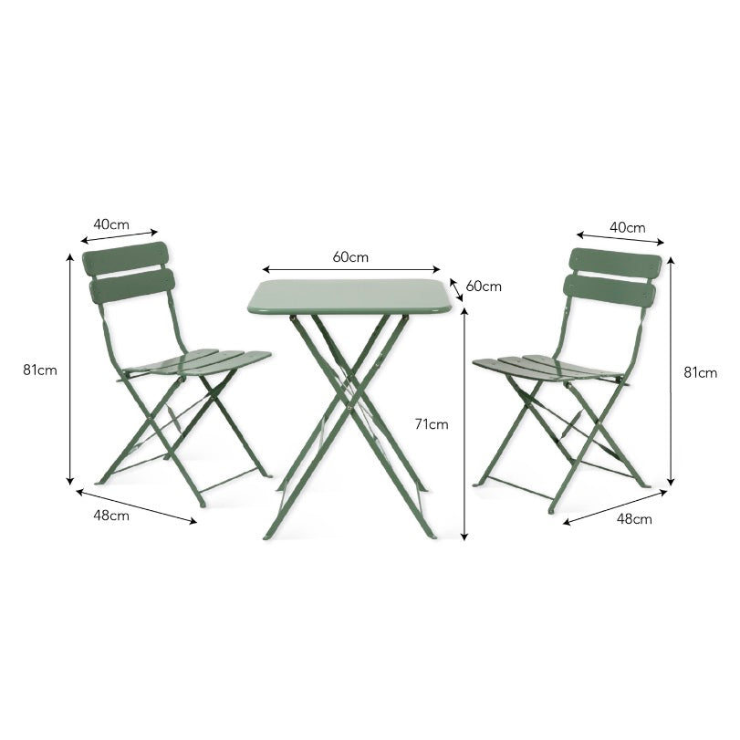 Elmley Bistro Set - Thistle Green