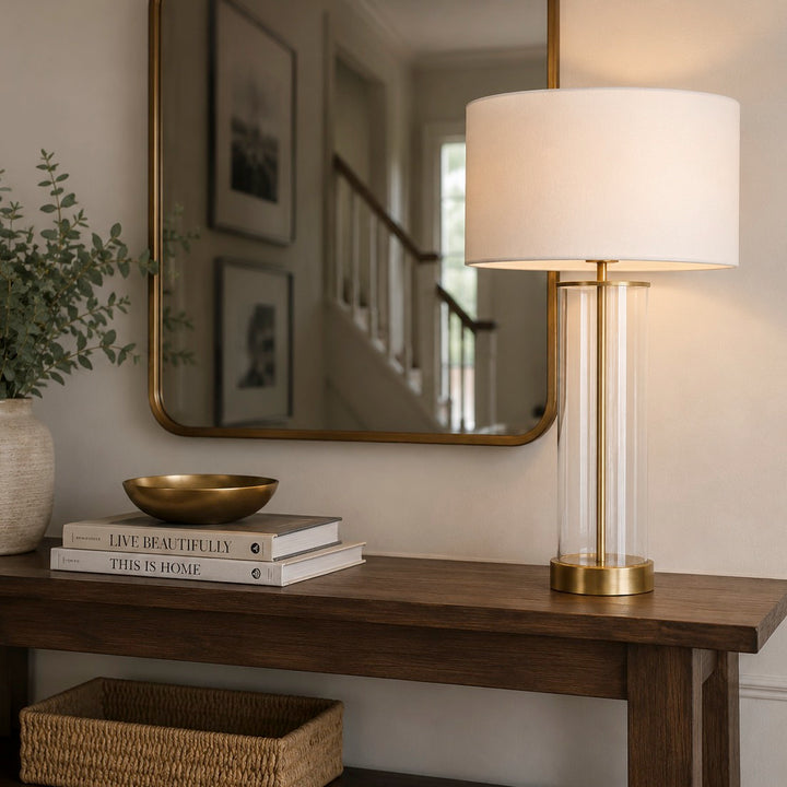 Lessina Brushed Gold and Clear Table Lamp