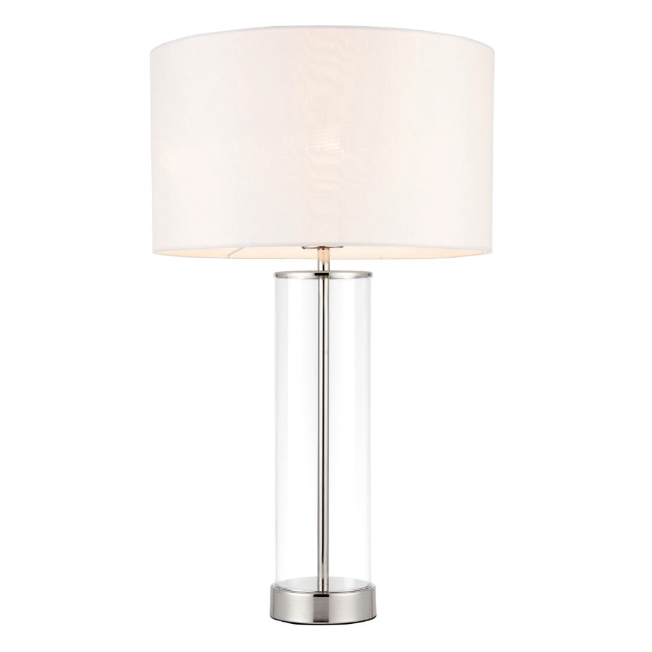 Lessina Bright Nickel and Clear Table Lamp