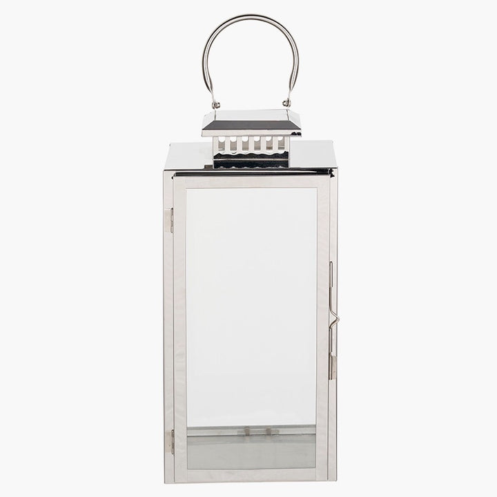 Stainless Steel Rectangular Glass Lantern - Medium