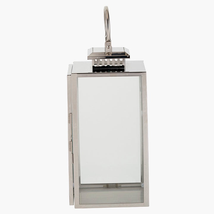 Stainless Steel Rectangular Glass Lantern - Medium