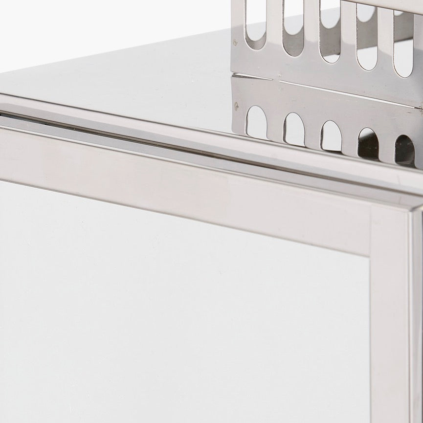 Stainless Steel Rectangular Glass Lantern - Medium