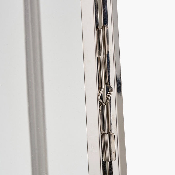 Silver Stainless Steel Rectangular Glass Lantern - Large