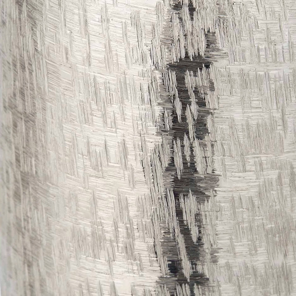 Tall Silver Metal Hammered Vase