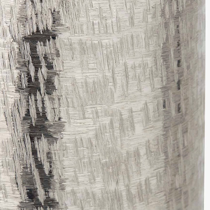 Tall Silver Metal Hammered Vase