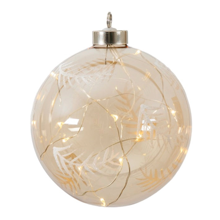 Feather Etched LED Bauble - Large