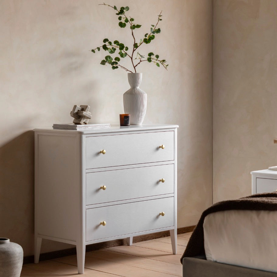 Acton 3 Drawer Chest - White