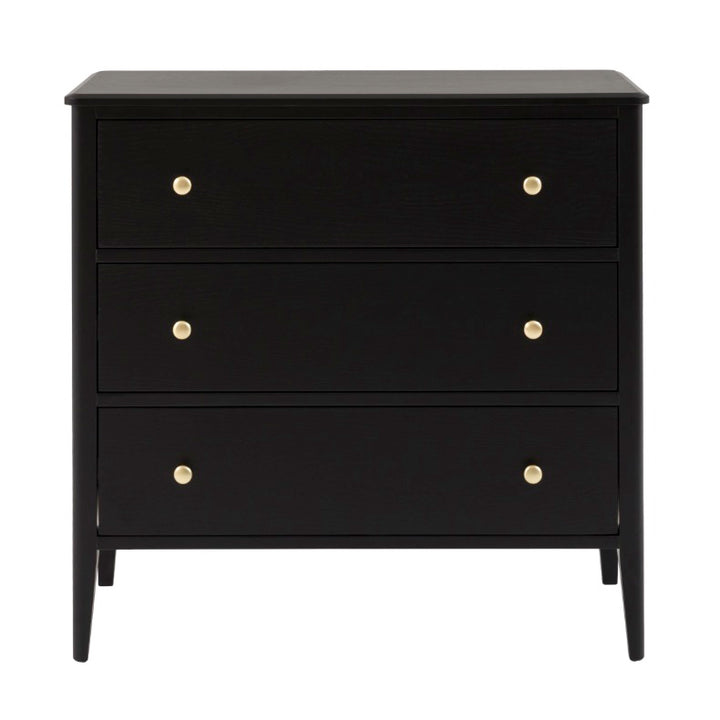 Acton 3 Drawer Chest - Black