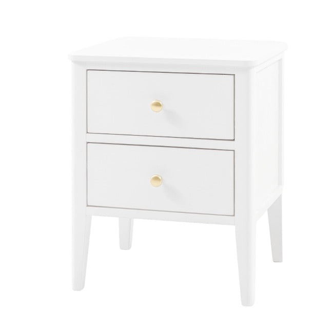 Acton 2 Drawer Bedside Table - White